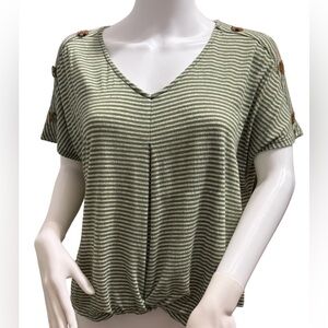 Women’s Loose Fit Soft Knit Low V-Neck Tunic Top Knot Design At Bottom
